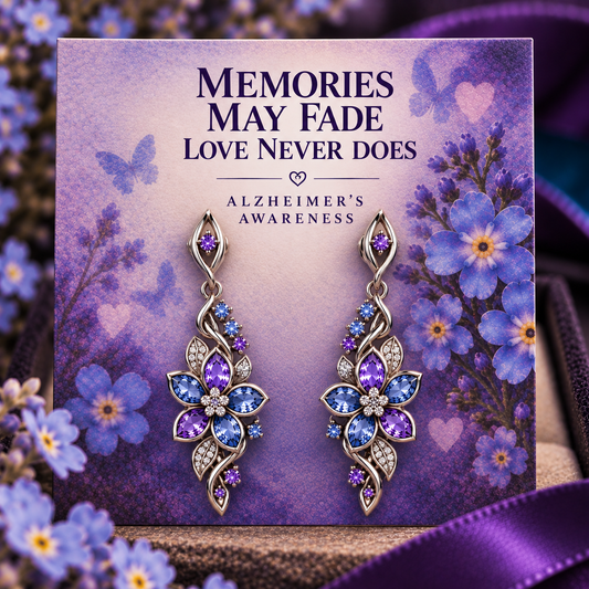 Alzheimer’s Awareness Flower Earrings