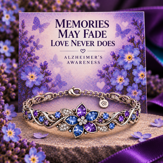 Alzheimer’s Awareness Flower Bracelet